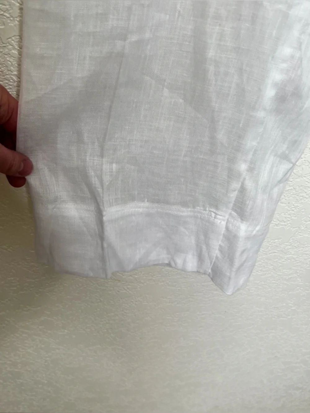 ZARA Bright White Linen Pull On Trousers Womens Sz M Wide Leg Coastal Beachy